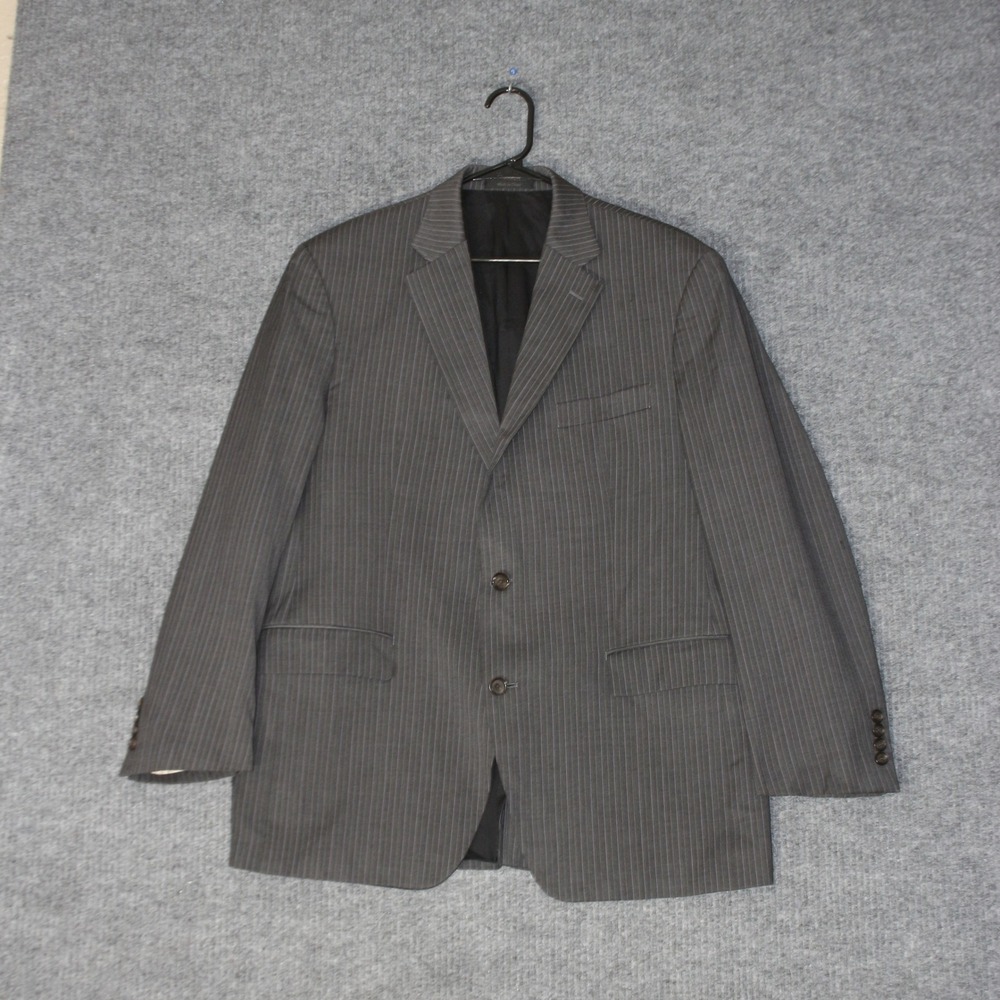 Lauren Ralph Lauren Suit Jacket Mens 42R Grey Pinstripe Wool‎ Blazer Two Button